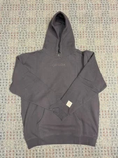 Glossier Soho Hoodie NYC Flagship Embroidered Logo Graphite Gray Black Sz XL 
