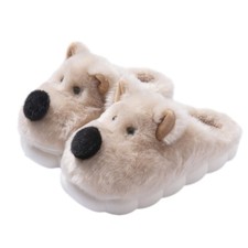 AZCHEN Cute Animal Dog Slippers for Women Men Cozy 7-8 Women/6-6.5 Men, Brown