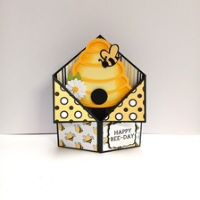 Premium Card Kit Tuxedo Style "Happy Bee-Day" Bee Hive total 4 w/ envies
