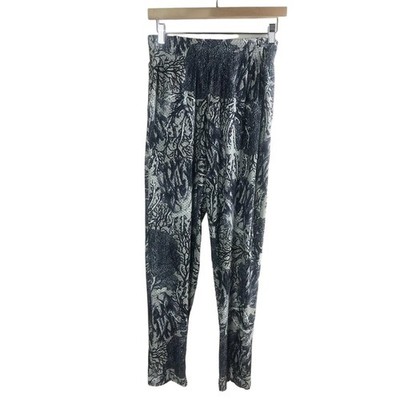 Maaji Activewear Women s Sz Medium Blue Multicolor Print Perforated Jogger Pants