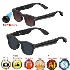AI Smart Glasses With Video Recording AI Translation 8MP Camera and Bluetooth