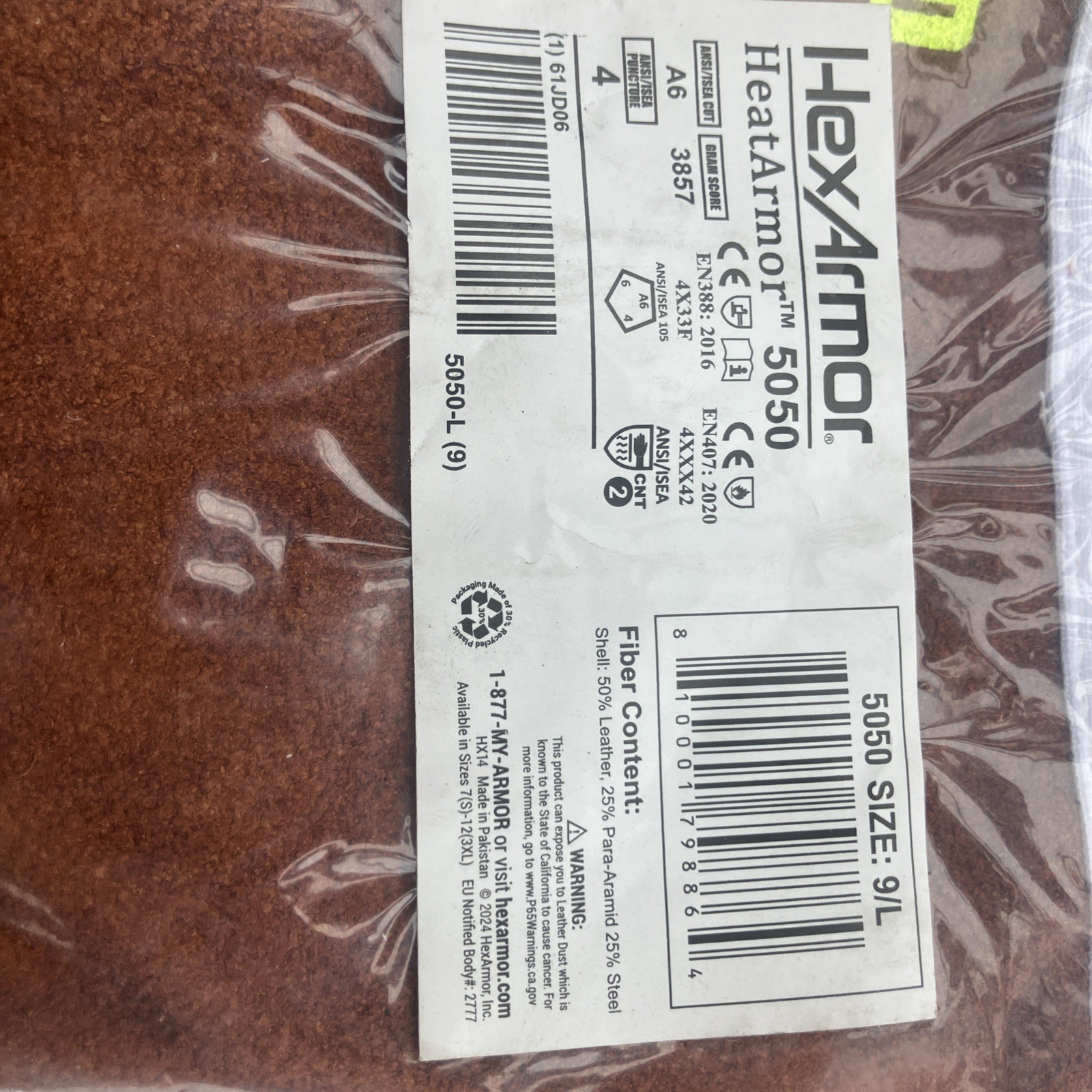 HexArmor Heavy Duty 5050 Leather Welding Gloves with Extreme Heat Protection New