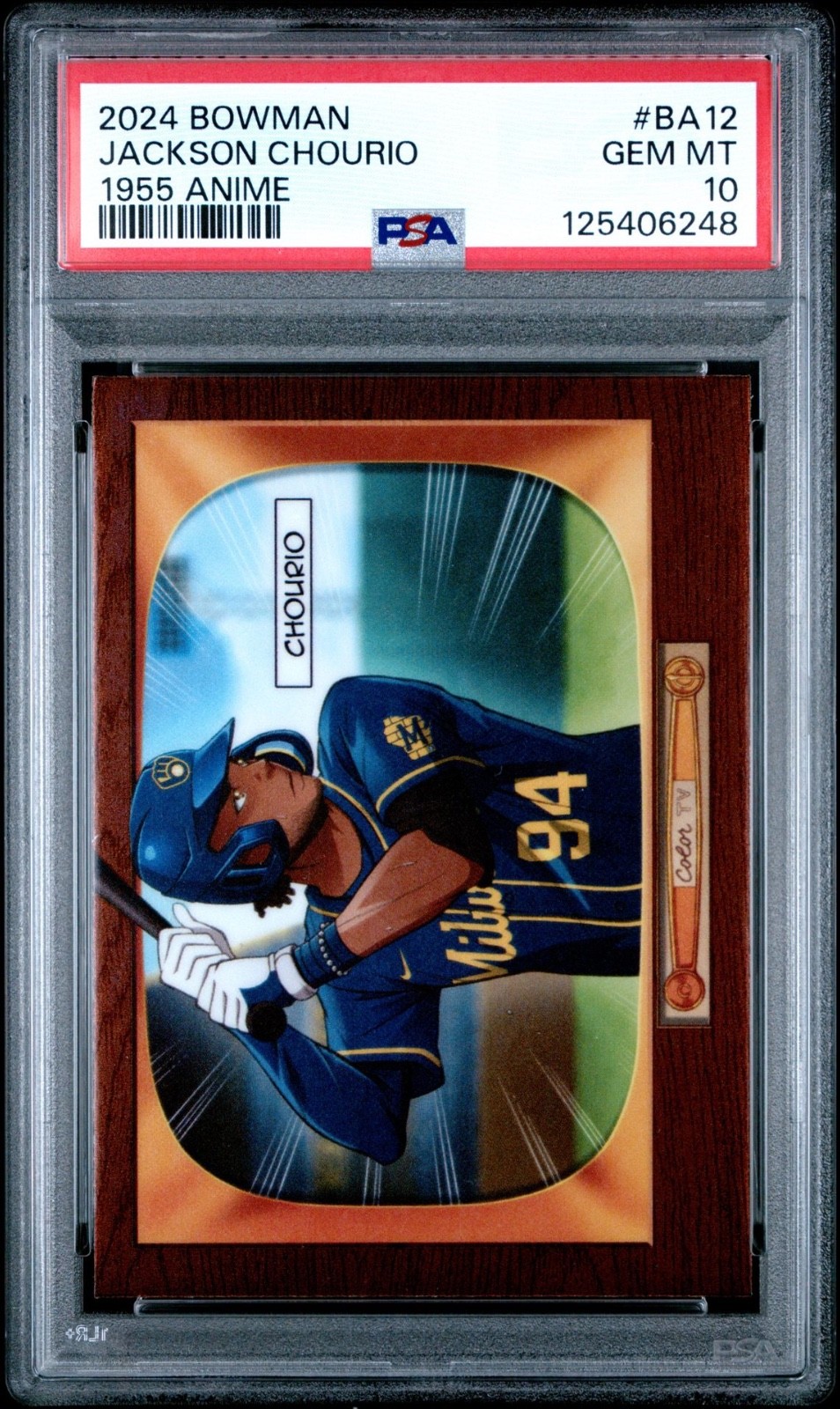 2024 Bowman Jackson Chourio 1955 Anime Case Hit SSP Rookie #BA-12 PSA 10 Gem