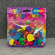 NEW Vintage Lisa Frank Party Favors Kids 24 Pack Multicolor Rings NIP Rainbow