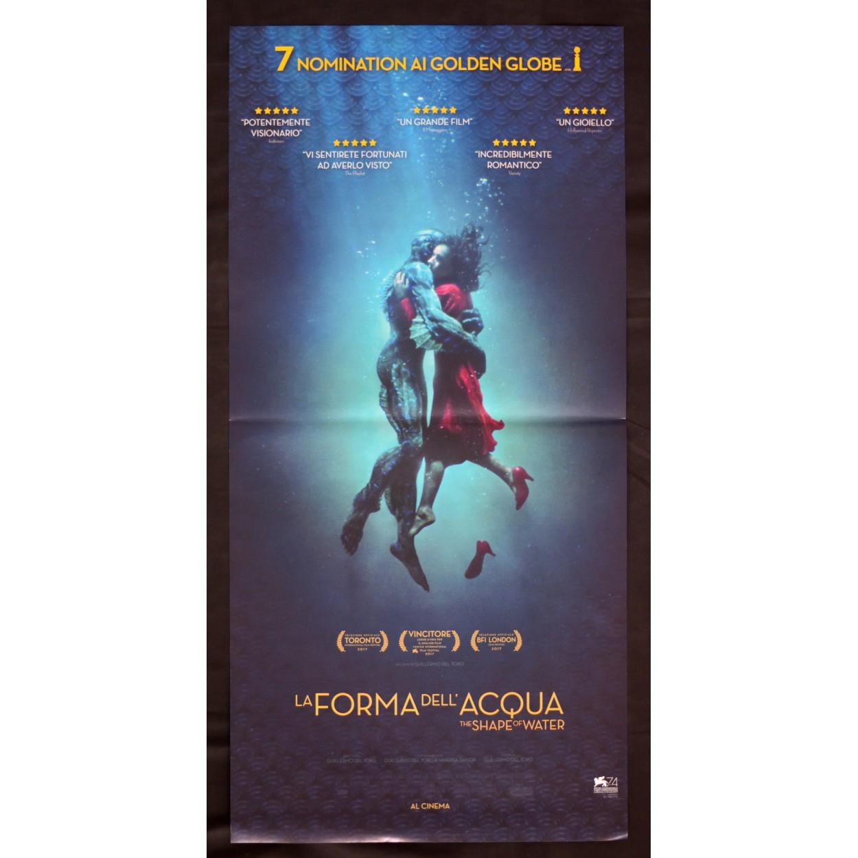 Locandina originale film La forma dell'acqua - The Shape of Water (2017) - Regia di Guillermo del Toro