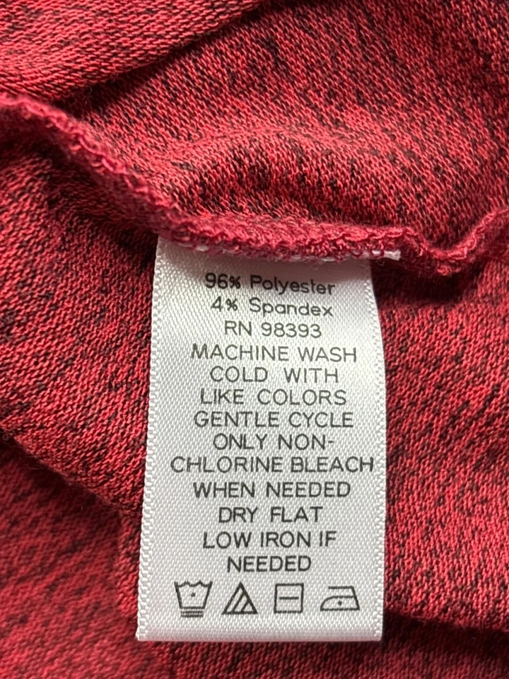 Belle Gray By Lisa Rinna Red Black Knit Long Sleeve Tunic Top Size S - Image 4 of 4