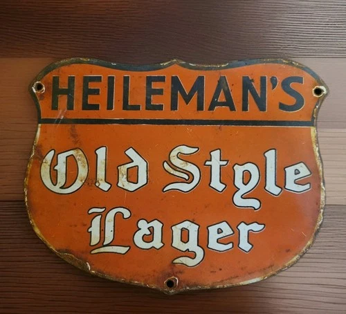 Vintage Old Style Beer Sign Porcelain Cincinnati Ohio Schoenling Hudepohl Burger
