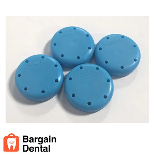 4x Estación de soporte magnético redondo azul neón para bloque de fresas dentales 7 agujeros