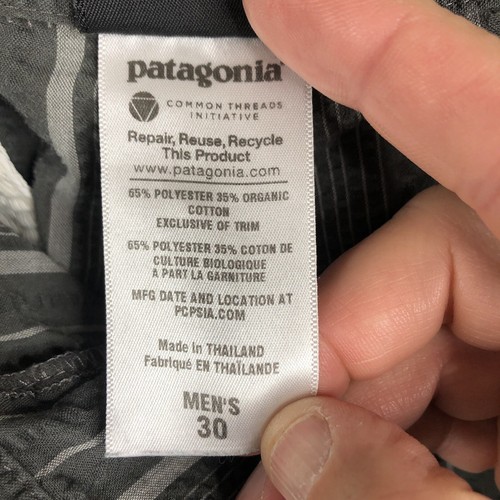 Short Patagonia homme 30 gris rayé seersucker coton bio décontracté preppy - Photo 8/18