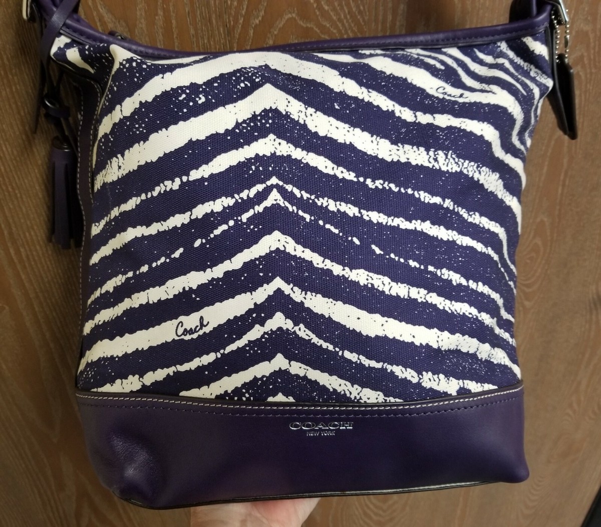 w/COA - COACH Legacy Zebra Print Zip Duffle Bag #23410
