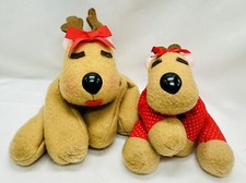 Vintage Lot 2 Hallmark Ramona From Rodney Reindeer Stuffed Animal Plush 1984