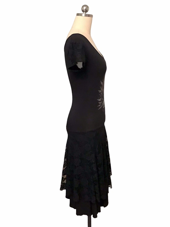 Spiral Gothic Skull Dress Black Lace Witchy Fit & Flare Grunge Women’s Sz S - Image 3 of 4