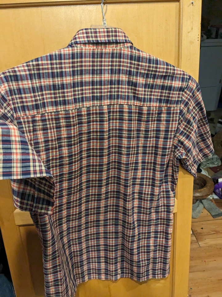 Camisa vintage Kentfield para hombre se adapta a cuadros mediana con botones mezcla de poliéster Foto 2 de 4