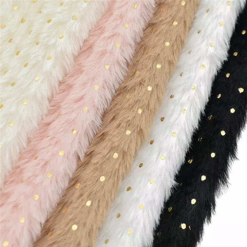 A4 Faux Fur Fabric Bronzing Dots Handbags Patchwork Clothing Sewing Craft DIY - Image 4 of 4