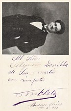 Cartolina fotografica firmata Miguel Fleta cantante d'opera COPIA
