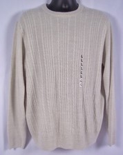 Dockers Men's Easy Care Sweater Tan Cable Knit Design Size LARGE NWT
