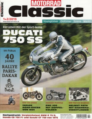 MC1901 + DUCATI 750 SS + 40 Jahre Rallye Paris-Dakar + MOTORRAD CLASSIC 1+2/2019