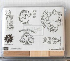 RUBBER STAMP SET - STAMPIN' UP 2002 "TEACHER TIME" SCHOOL - UNMOUNTED - NIP 