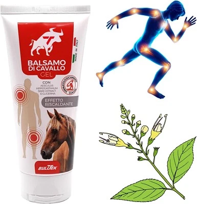 BULLTEK Balsamo di cavallo gel per dolori articolari lenitivo dermotestato antimicrobico