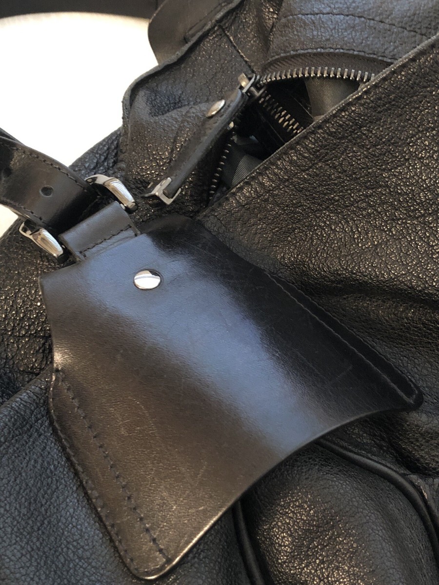 ❤️Burberry Prorsum Warrior Grain Leather Black Satchel Shoulder