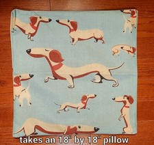 New Dachshund Pillow Cover takes a 18" by 18" pillow ; linen accent doxie