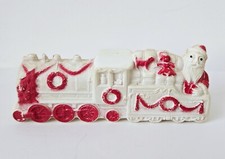 Vintage Christmas celluloid Santa Claus with train