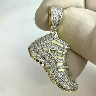 Tester Pass Moissanite 3CT Men's Charm Pendant 14K Yellow Gold Plated