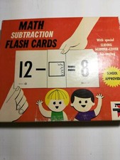 Vintage 1966 Math Subtraction Flash Cards