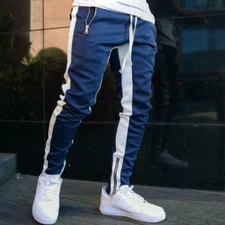 Mens Gym Slim Fit Tracksuit Bottoms Skinny Jogging Joggers Sweat Pants Trousers