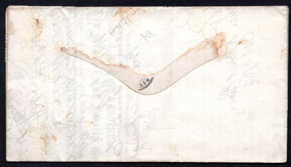 US 1865 POST CIVIL WAR BALTIMORE DUPLEX CANCEL IN BLUE ON ADVERTISING - Image 2 of 3