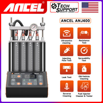 ANCEL ANJ400 GDI 4 Cylinder Ultrasonic Wave Nozzle Car Injector Cleaner Tester