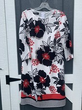 Nine West Women's 3/4 Sleeve Scuba Sheath Dress Black Multicolor Size US: 2