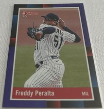 2022 Donruss Baseball Freddy Peralta Milwaukee Brewers 1988 Holo Purple #249