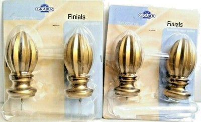 Gaber Stafford Finials Gold Holdback 2pc Lot of 2