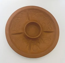 Gourmet TOPF 5 Section Snack Platter Relish Plate 1980 USA Terra Cotta