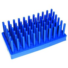 66 Place Pillar Plastic Test Tube Rack for 12-15mm Tubes, Blue (Pack of 2)