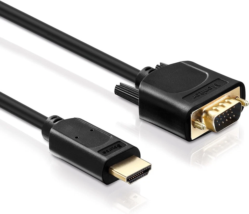 3m HDMI zu VGA Adapter-Kabel D-Sub 15 Pin 1080P Beamer Computer Monitor Laptop - Bild 2 von 4