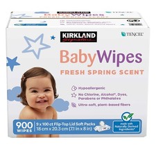 Scented Baby Wipes 900 count Fresh Spring Scent Hypoallergenic Plastic Free NEW