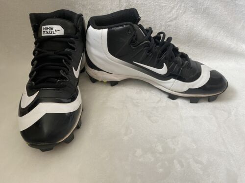 Nike BSBL Men’s Baseball Cleats Shoes Size7.5 Hurache Fastflex Black White - 第 1/10 張圖片