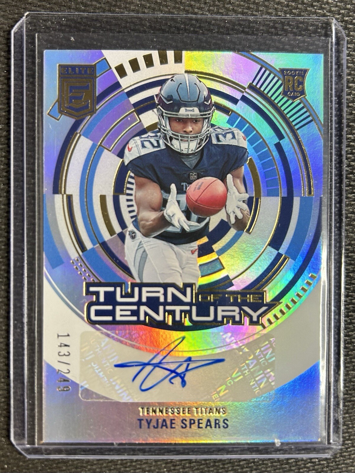 Tyjae Spears 2023 Donruss Elite Turn Of The Century RC Auto /249 #TC-TSP Titans