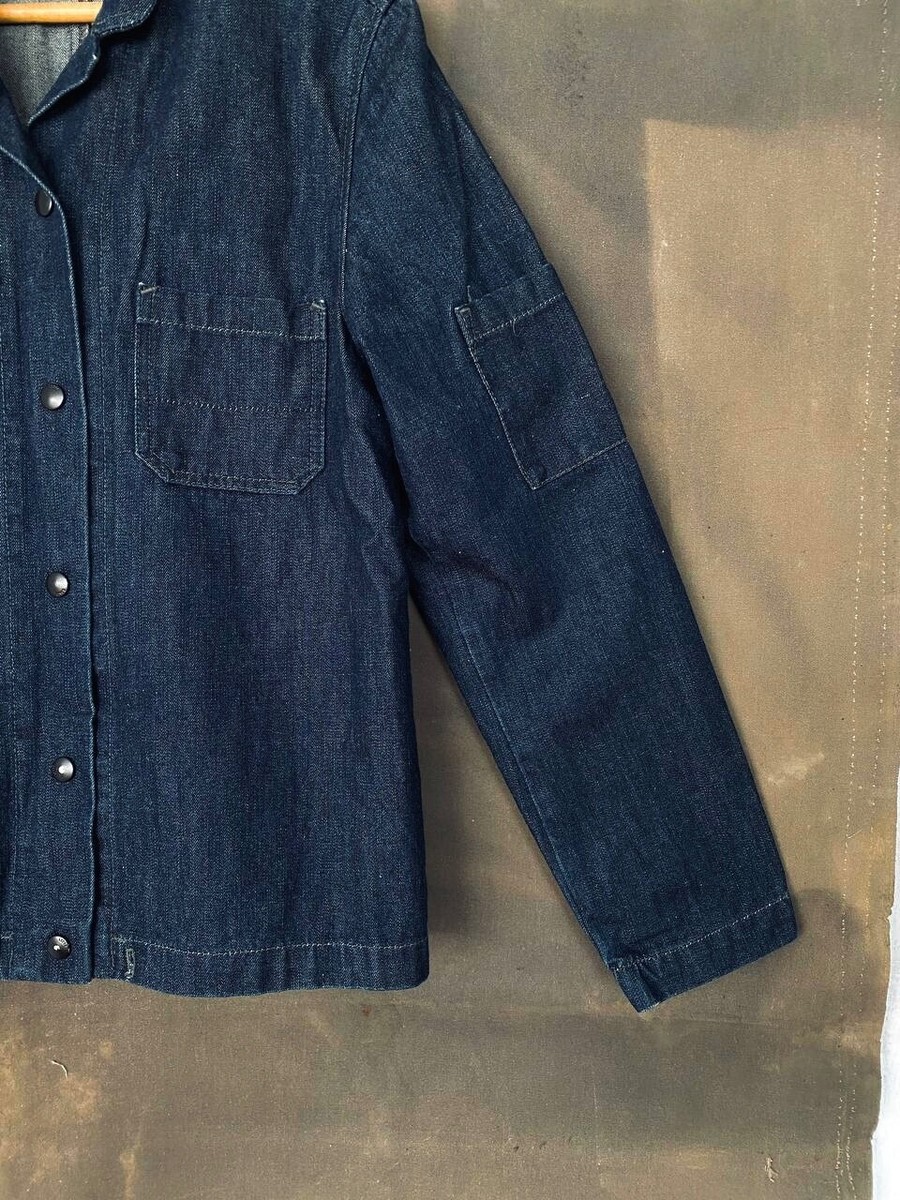 Vintage 90s Levis all duty denim round collar buckle back chore