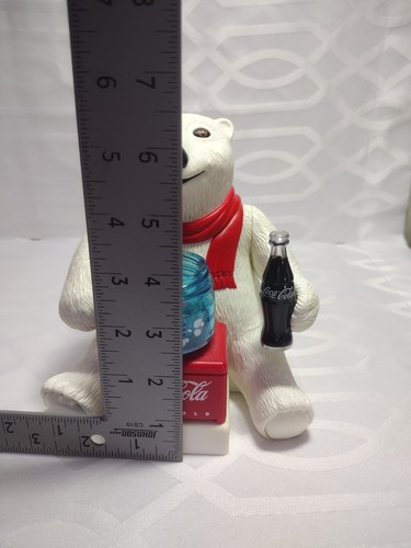 Vintage 1996 Coca-Cola Bubble Blowing Polar Bear By Kurt Adler No Box W/Jar - Picture 7 of 7