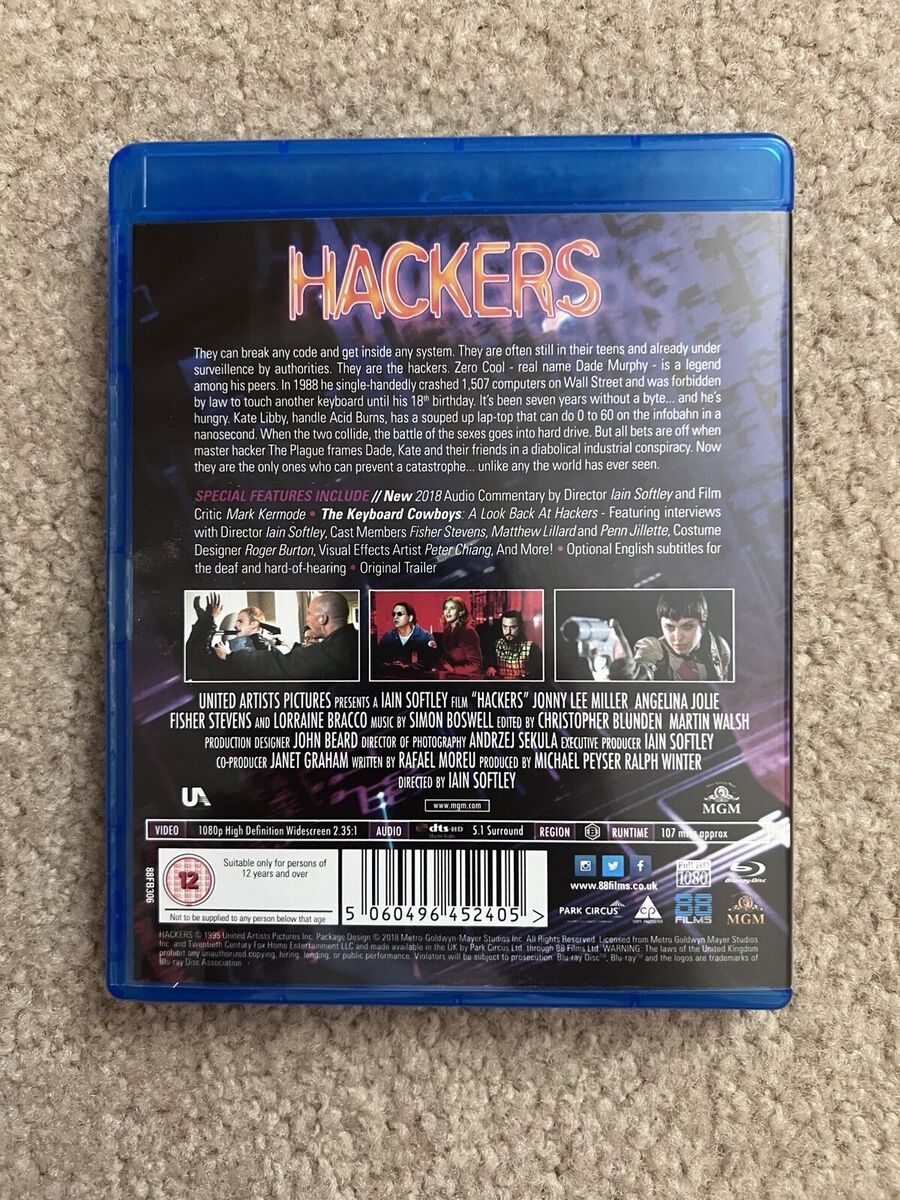 Hackers (1995) Blu-Ray 88 Films Region B W/ Slipcover Hackers (1995) Blu-Ray 88 Films Region B W/ Slipcover