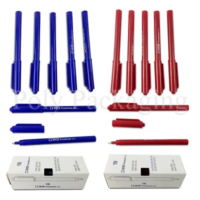 5 STAR FINE LINER PENS Any Qty RED/BLUE Pen for Drawing/Writing/Nib 0.4mm Fineliner Art