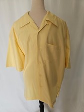Geofrey Beene yellow men dress shirt size L     M119