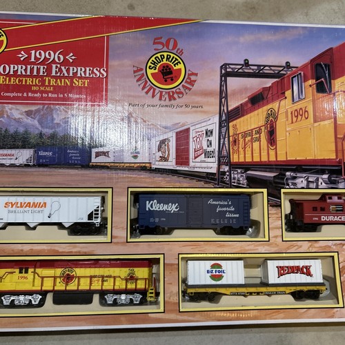 VINTAGE 1996 SHOPRITE EXPRESS ELECTRIC HO SCALE RAILROAD TRAIN SET NIB READ - Picture 3 of 5