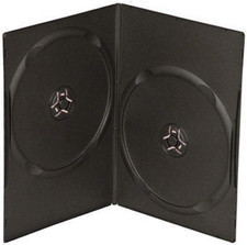 7Mm Slim Black Double CD/DVD Case, 50 Pieces Pack.