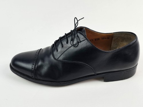 Salvatore Ferragamo Men’s 10.5 EE Black Leather Solid Cap Toe Oxfords Lace up - Picture 6 of 15
