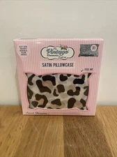 The Vintage Cosmetic Co. White Leopard Print Satin Pillowcase-Standard Size NIB