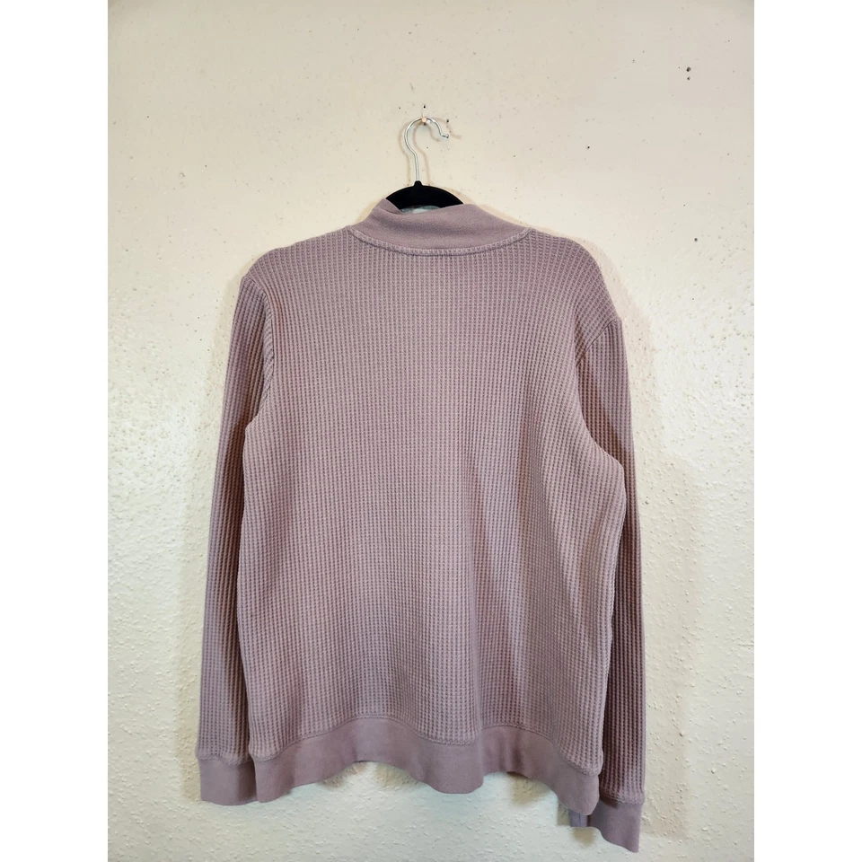Lands' End Women's Purple Brown Ribbed Mock Neck Henley Sweater Size Medium - Image 2 of 4